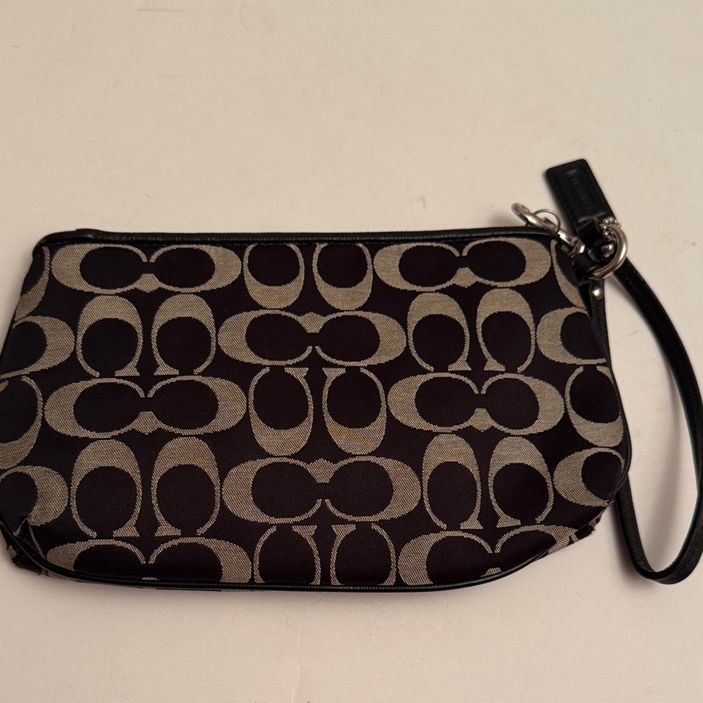Coach Black and Silver Signature Wristlet - Picture 5 of 8